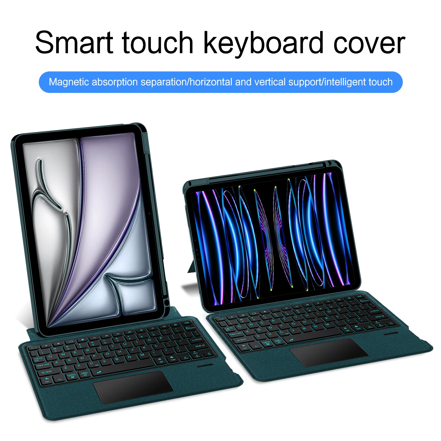Magic Keyboard Folio para iPad Air 11 pulgadas M3 2025 M2 Air 4 5 Pro 11 "funda para teclado de tableta cubierta de libro desmontable Trackpad retroiluminado - imagen 3