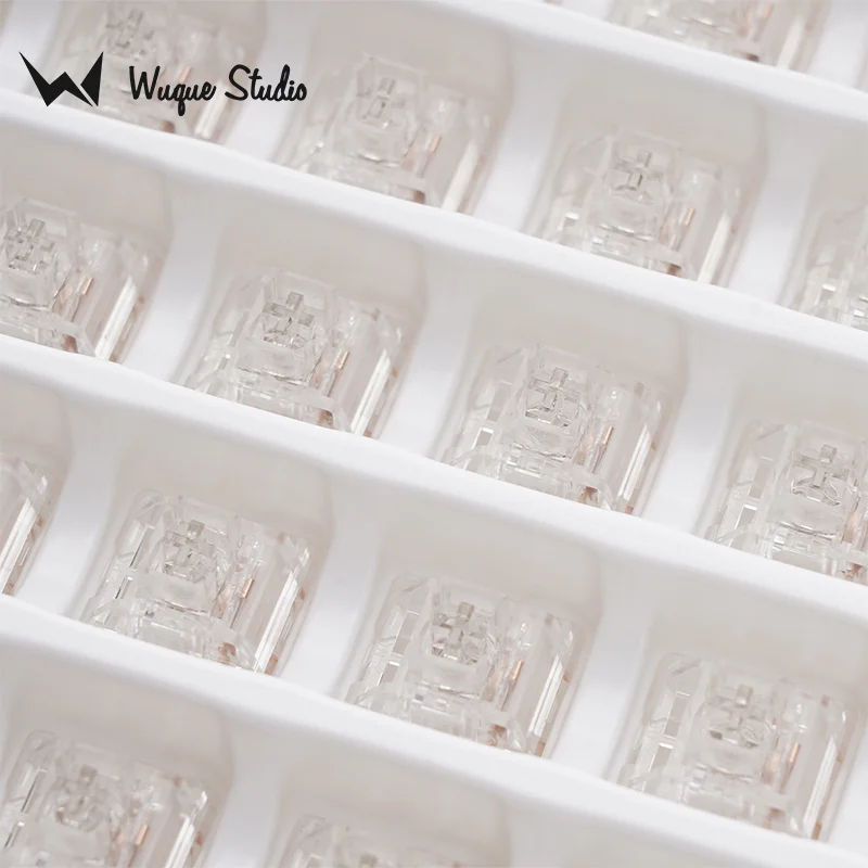 Interruptor Wuquestudio WS, carcasa de PC completamente translúcida, vástago de nailon, retroalimentación lineal, 35 uds, teclado mecánico personalizado Fot - imagen 5