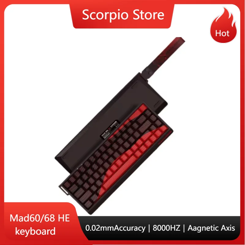 MADLIONS MAD 60/68HE teclado con interruptor magnético para juegos tecla con cable unidad Web personalizado 8K 61/68 retorno RT golpe de tecla ajustable intercambio en caliente - imagen 2