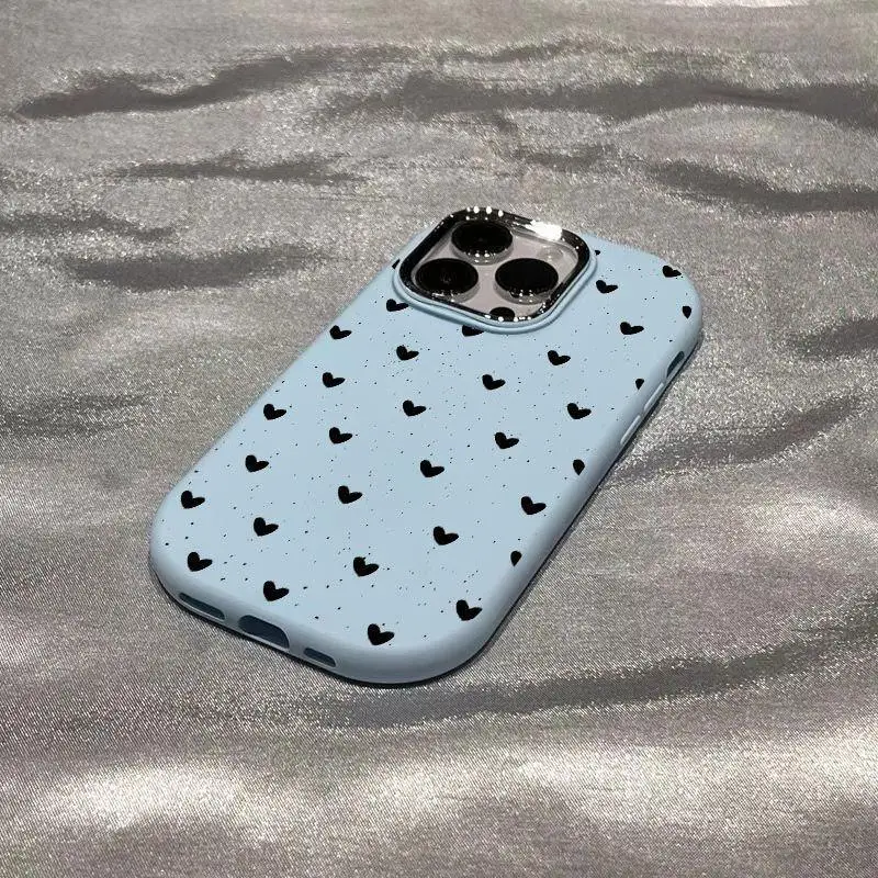 Funda de teléfono para VIVO Y20 Y15S Y17 Y19 Y16 V29 V23 V20 Pro S1 S16 Y72 Y75 5G, funda suave con corazón de amor, lente de Metal chapada - imagen 5