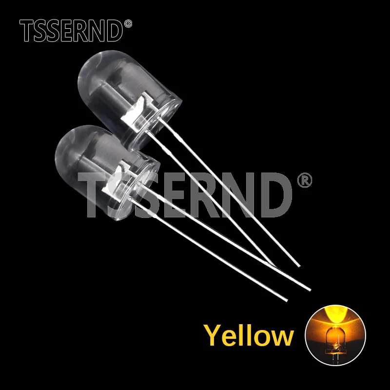 10 Uds F10 10mm LED 5 colores rojo azul amarillo verde blanco transparente 20mA 0,75 W lámpara de diodo emisor de luz LED redonda ultrabrillante - imagen 4