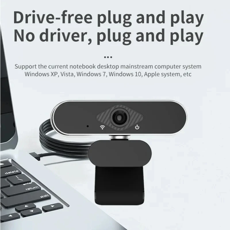 Cámara web HD 1080P con enfoque automático y AI, micrófono incorporado, soporte giratorio para videoconferencias, transmisión y transmisión en línea - imagen 3