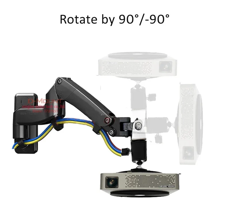 Soporte Pared Proyector F150PR‑A Giratorio Gas Aluminium 2‑12kg - imagen 4