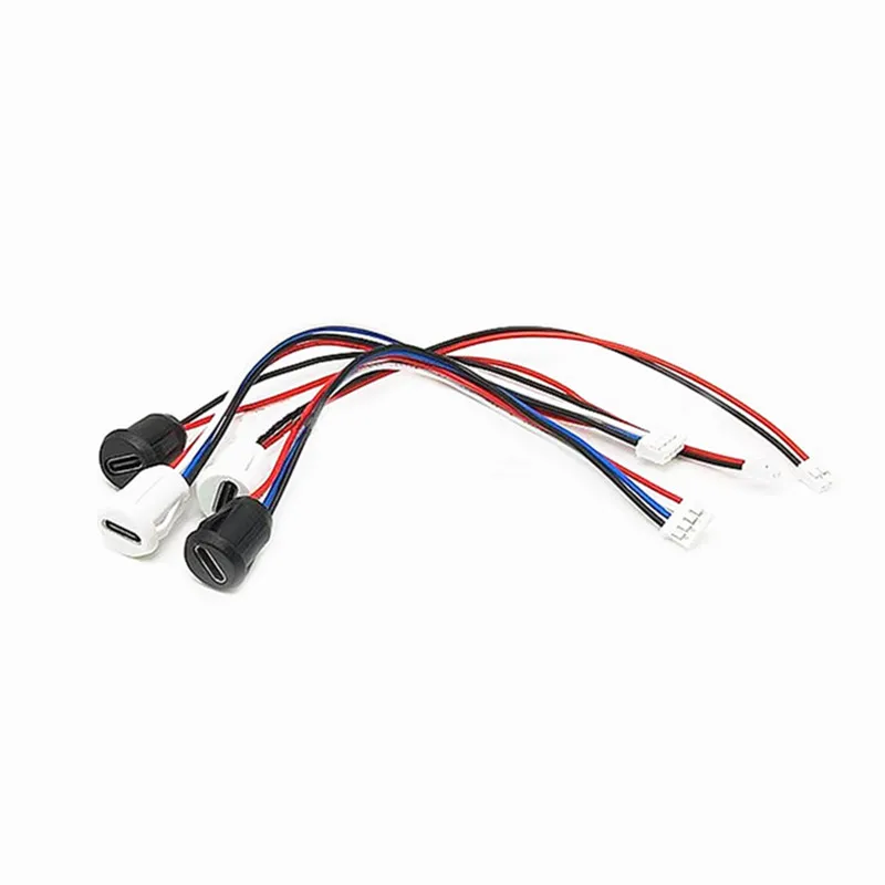 1 Uds USB tipo C conector impermeable 3A compresión directa 2/4/5Pin interfaz de carga de enchufe hembra con PH2.0 Termina 150MM - imagen 5
