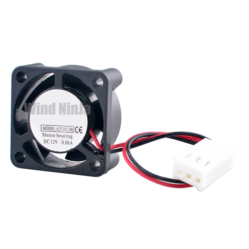 A251012M 25mm Micro ventilador de refrigeración 2,5 cm 25x25x10mm DC12V 0.06A silencioso ventilador de placa base de enrutador de 2 pines para refrigeración electrónica - imagen 4