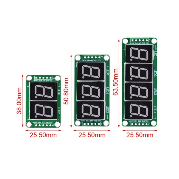 74HC595 unidad estática 2 módulo de pantalla de tubo digital se puede conectar en serie 0,5 pulgadas 2 bits 3 bits 4 bits rojo de alto brillo - imagen 2