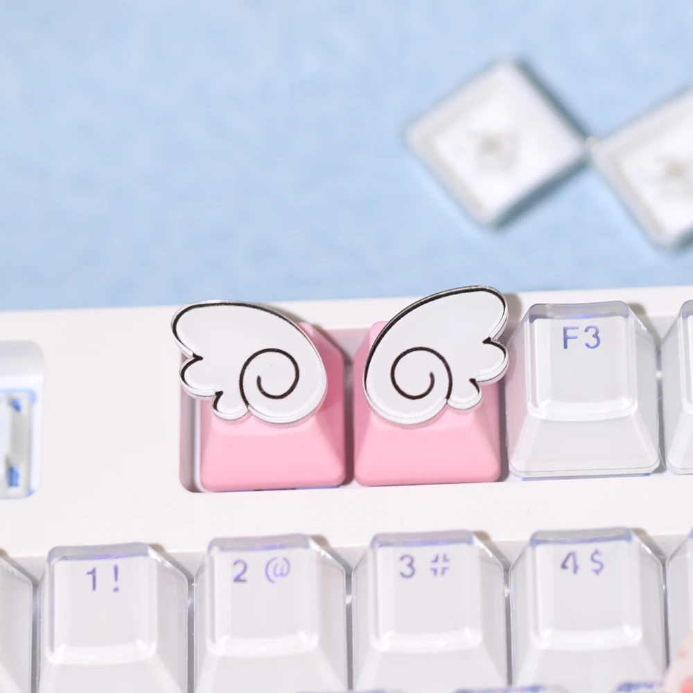 Teclado mecánico con garras de gato, teclas direccionales, lindas coronas de amor con alas de Ángel, teclas de repuesto personalizadas - imagen 2