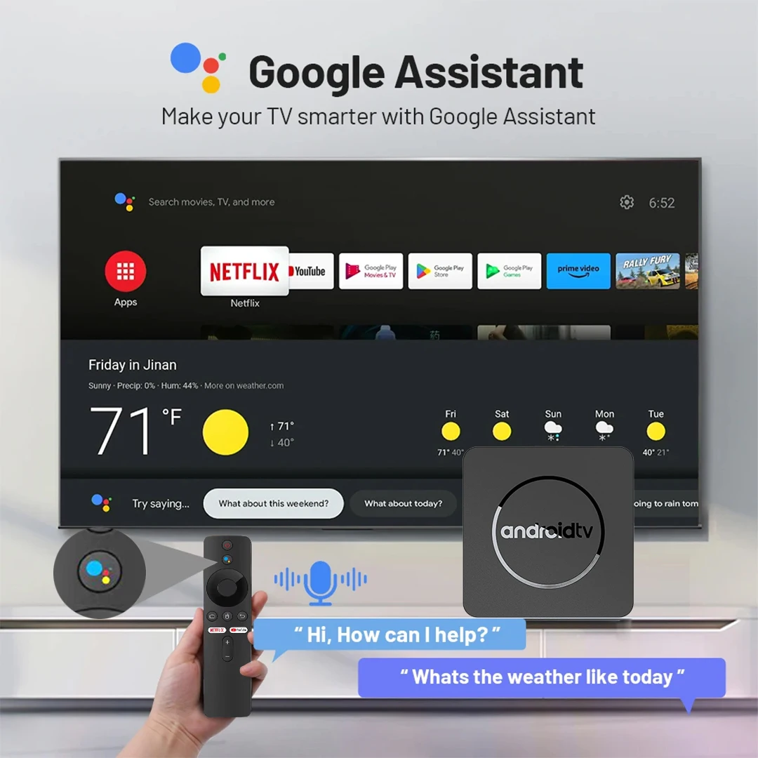 Android13 TV Box Netflix 4K Ultra HD Allwinner H313 certificado por Google Dolby Vision HDR10 + 2G16G Dual Wifi dispositivo multimedia de Streaming Q1 - imagen 4