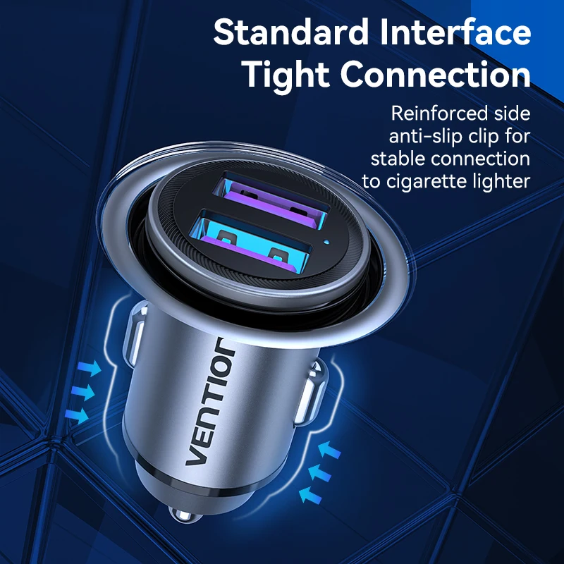 Vention-cargador USB Dual para coche, dispositivo de carga rápida 3,0 para Xiaomi Redmi Note 10, iPhone, Samsung QC 3,0, 30W - imagen 5