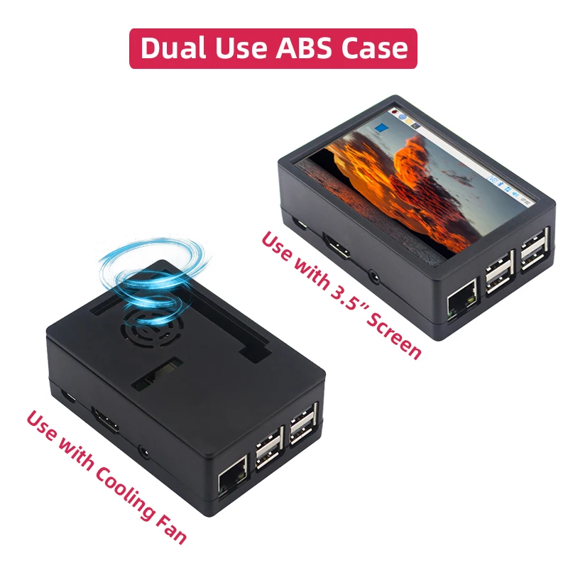 Raspberry Pi 3,5 pantalla táctil 480*320 pantalla LCD TFT ventilador de refrigeración de caja de Metal ABS opcional para Raspberry Pi 4 modelo B o 3B + 3B - imagen 2