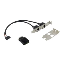 Adaptador Mini PCIe Gigabit Ethernet Doble Puerto Intel 82583