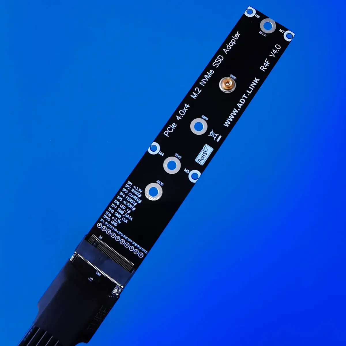 ADT-Link M.2 NVMe SSD extensor de Cable PCIe 4,0 X4 adaptador de llave M NVMe de velocidad completa compatible con M.2 NVME Ultra SSD GEN4 64Gbps - imagen 4