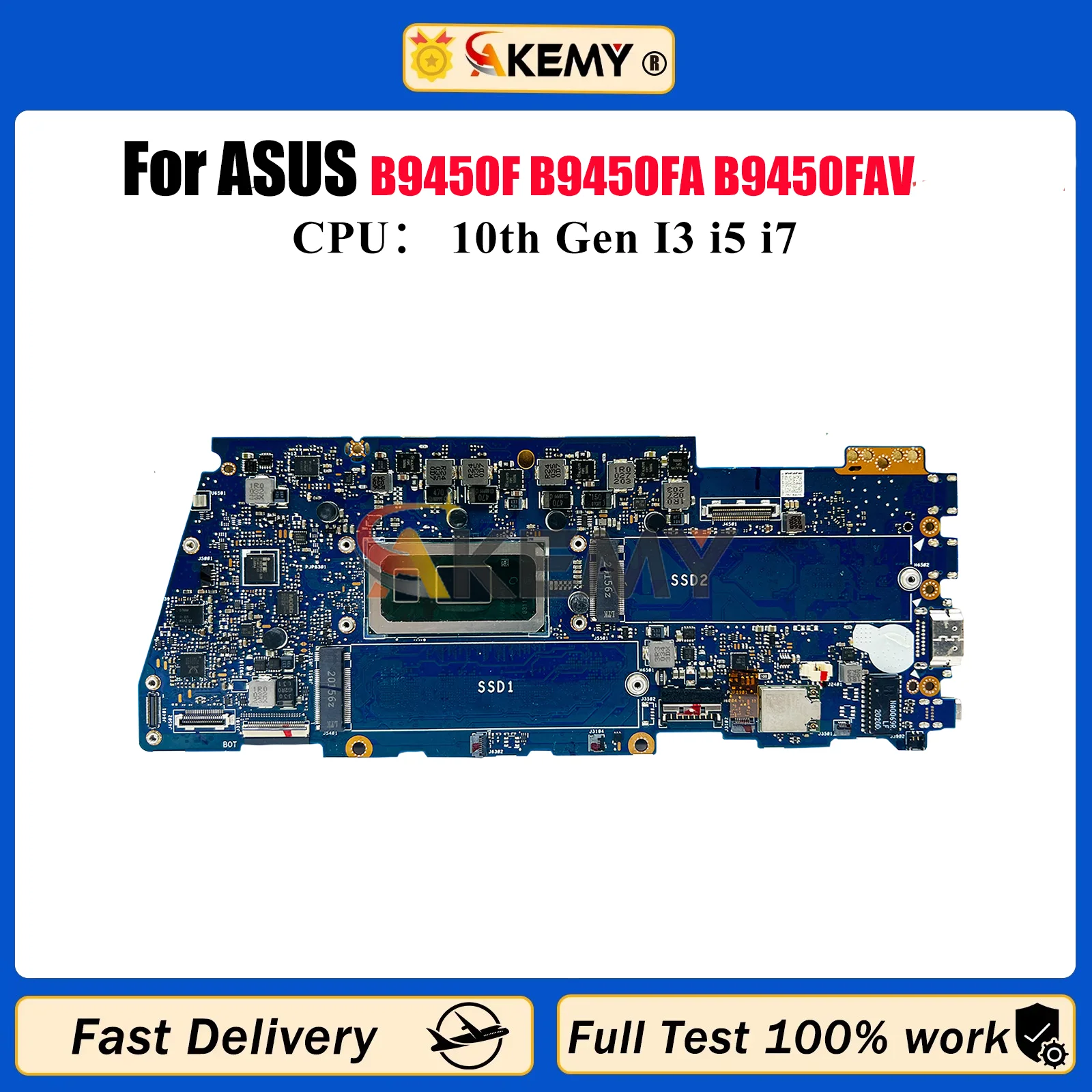 Placa base para ordenador portátil B9450FA para ASUS ExpertBook B9450F B9450FA B9450FAV placa base para portátil con 10. a generación I3 i5 i7 100% pruebas OK