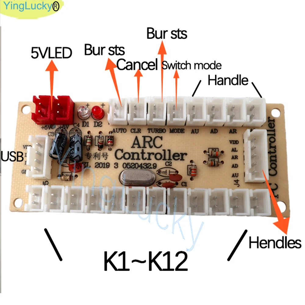 Kit de bricolaje Arcade, copia SANWA, Joystick de 8 vías, botón LED Arcade de 12V para PC Raspberry Pi, controlador de tablero USB de retardo cero, máquina de juego - imagen 5