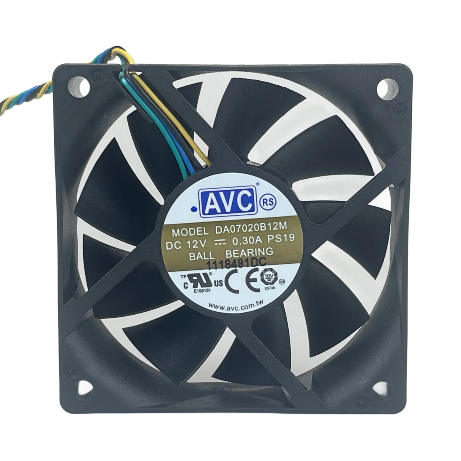 Ventilador silencioso enfriador de CPU de 70mm AVC DA07020B12M DC 12V CPU 4 cables PWM rodamiento de bolas doble 70X70X20mm 4 pines - imagen 4