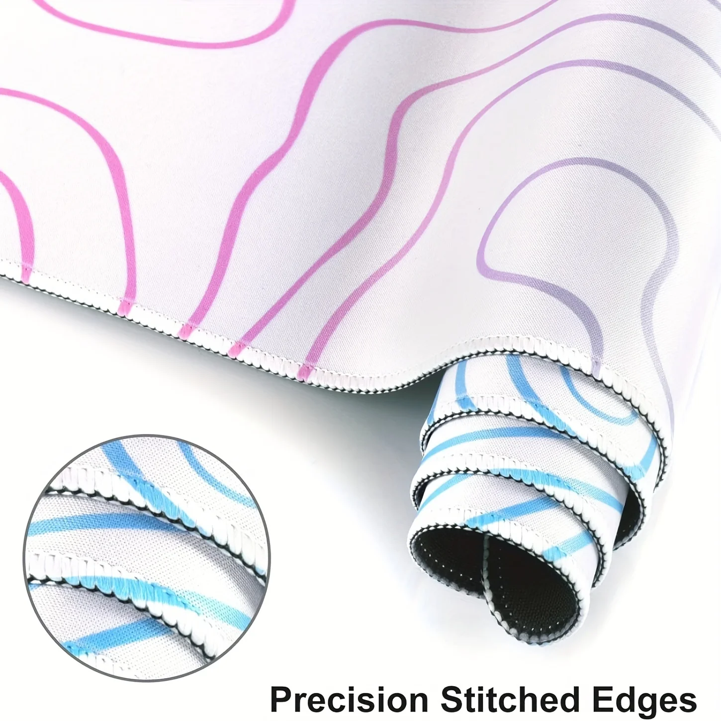 Alfombrilla de ratón grande para juegos, alfombrilla de ratón a rayas de campo colorida, extensión para teclado de ordenador, alfombrilla de escritorio, accesorios de escritorio para juegos de oficina - imagen 3