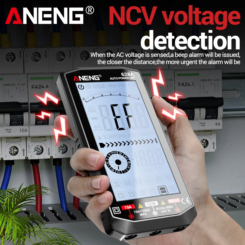 Multímetro Digital de 6000 recuentos, medidor portátil de voltios y ohmios ANENG 628A tipo C, carga de litio, reparación DIY, herramientas de electricista doméstico - imagen 3