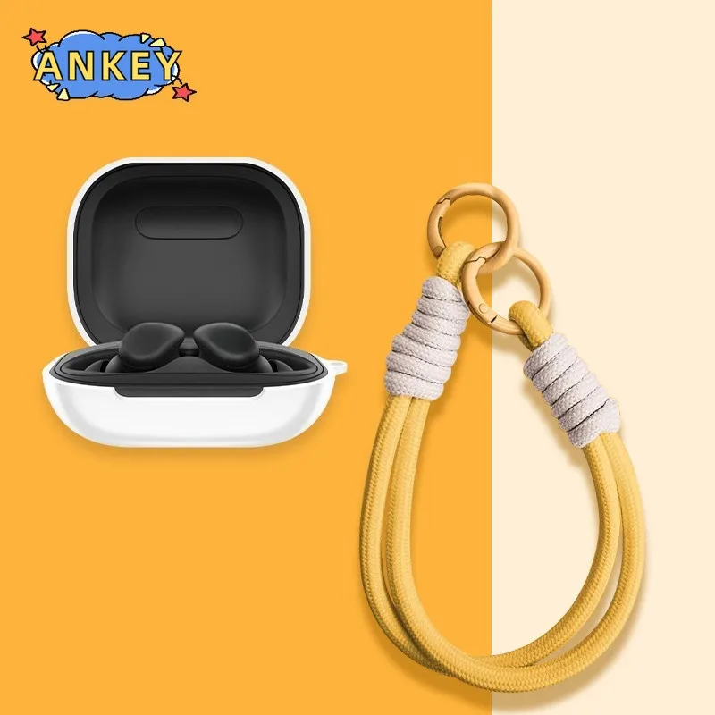 Para Beats Powerbeats Fit funda protectora de silicona suave portátil resistente a los arañazos carcasa con mosquetón cordón