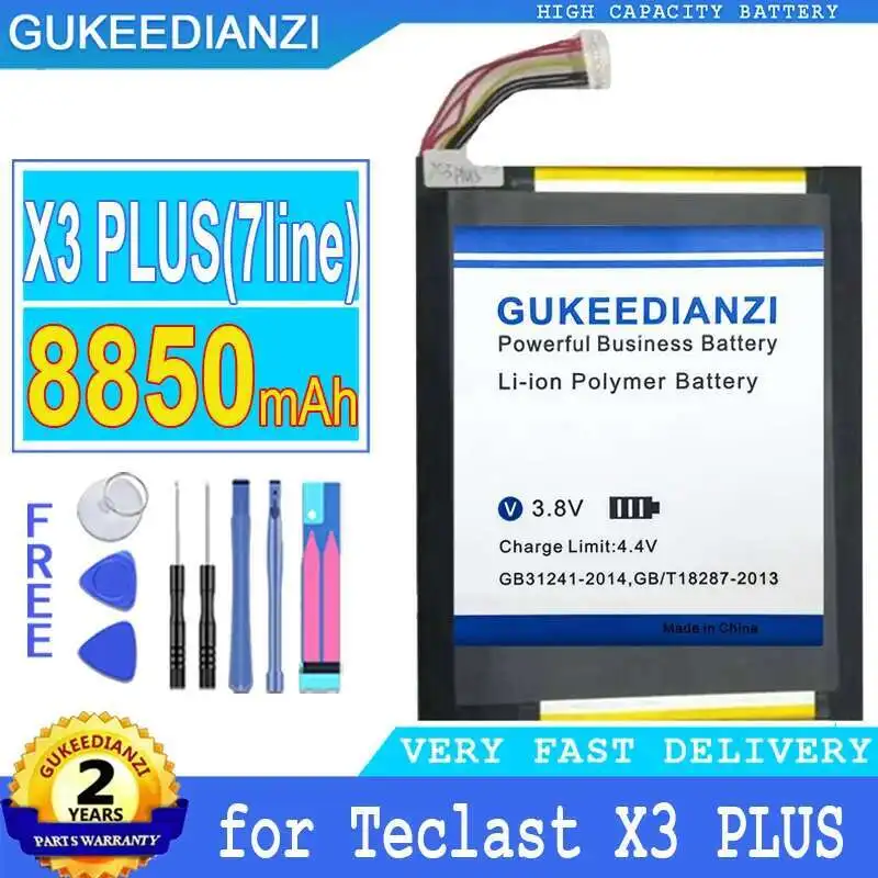 Batería para tableta de alta compatibilidad, capacidad de 8850Mah para Teclast X3 Plus X3PLUS 7 cables 7 líneas
