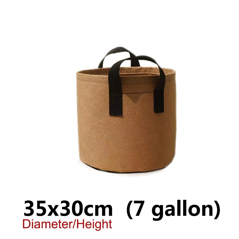 Bolsa para cultivo de plantas de 35x30cm, 7 galones, macetas para cultivo de flores, 7 galones, patata, tomate, mango de jardín, tela vegetal, herramientas de jardín ecológicas - imagen 5