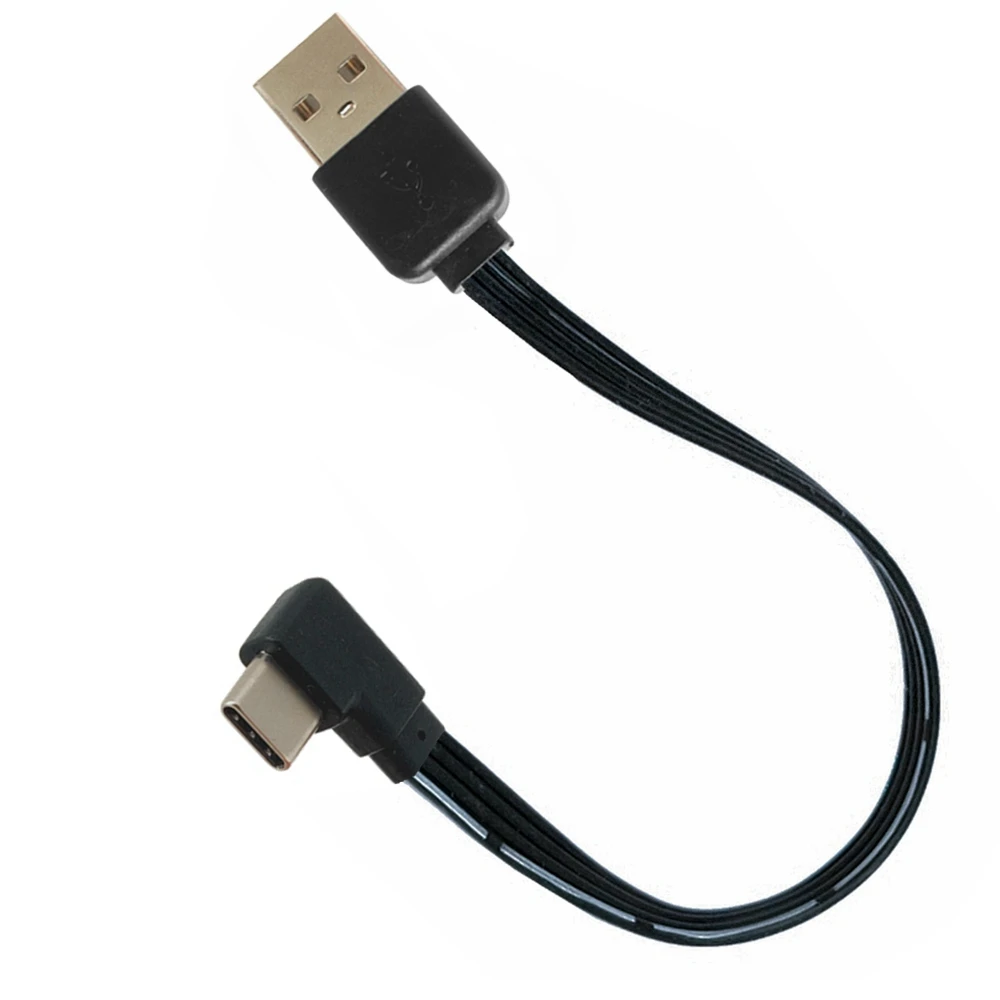 Cable USB tipo C corto, suave, 0,2 metros, 20CM, ángulo recto 90 °   Cargador de cable de datos convertidor USB tipo A a tipo C - imagen 4