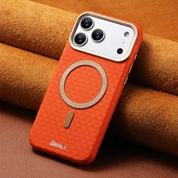 Funda iPhone 17 / 16 / 15 Pro Max MagSafe Cuero Magnético Antigolpes
