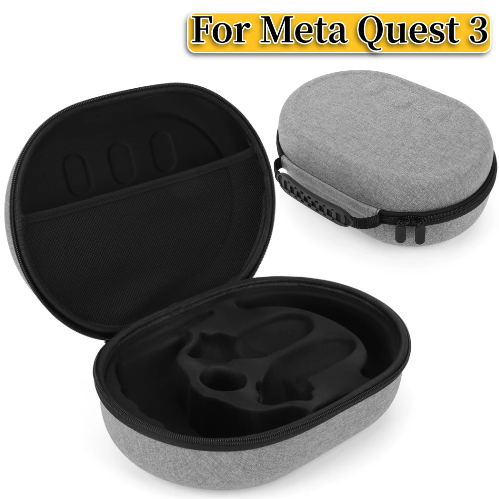 Bolsa de Estuche de transporte a prueba de golpes, estuche rígido de EVA, bolsa organizadora antiarañazos, partición con bolsa de malla para auriculares Meta Quest 3 - imagen 2