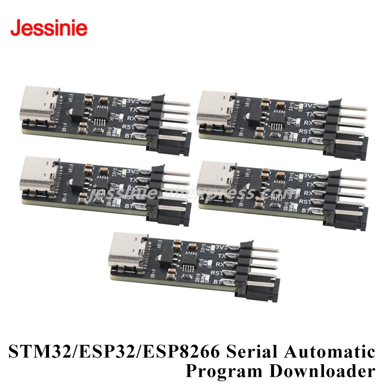 5 uds/1 unidad CH340X STM32/ESP32/ESP8266 programa automático descargar módulo quemador MCU USB a puerto serie TTL GD32/APM32/CKS32/AT32