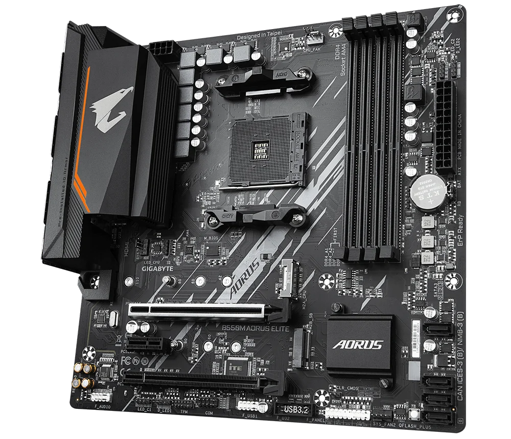 Placa base GIGABYTE B550M AORUS ELITE B550 Socket AM4 DDR4 compatible con HDMI 128GB PCI-E 4,0 M.2 placa base B550 superbloqueante - imagen 3
