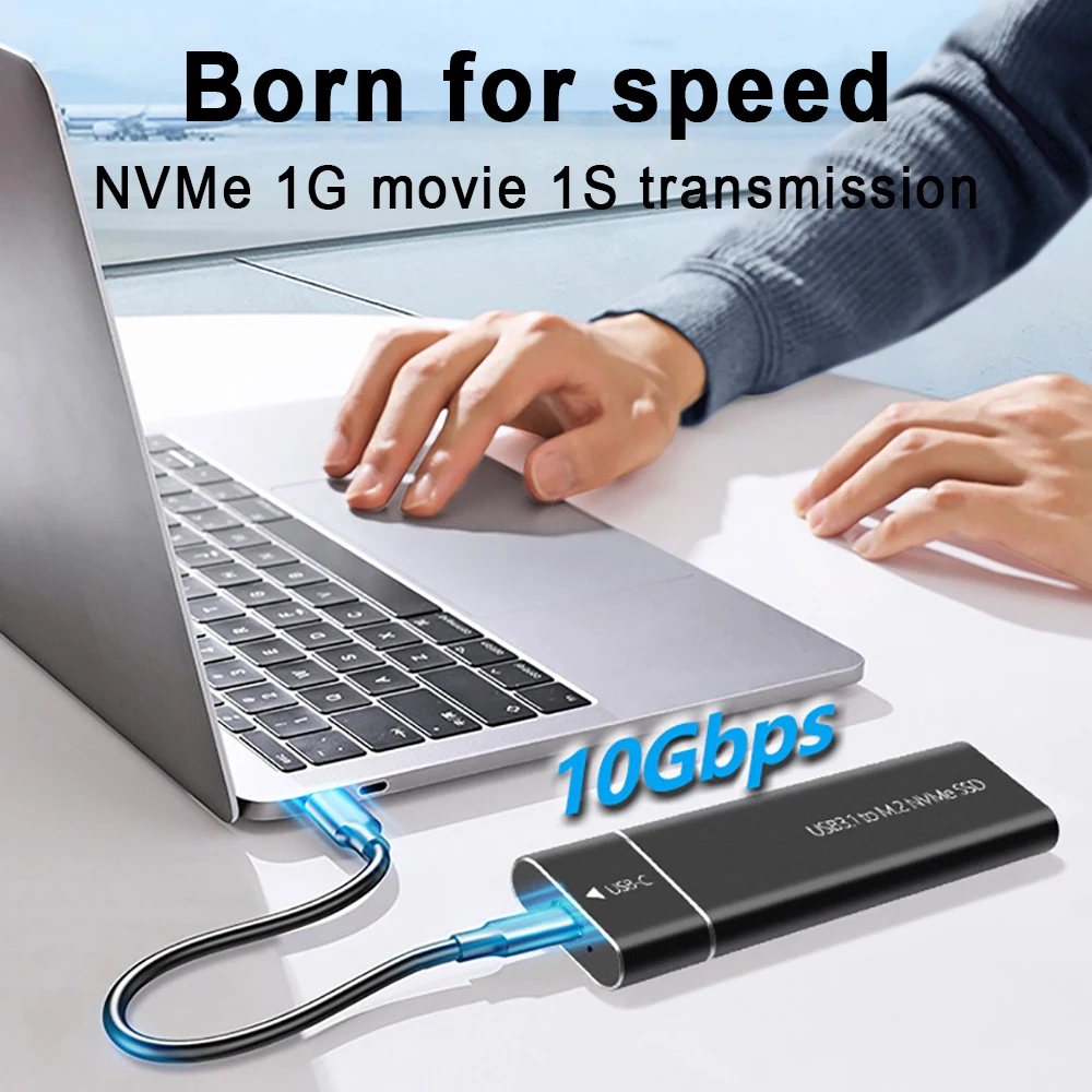 Caja M.2 SSD NVME USB 3,1 M.2 a USB C SSD 10Gbps USB A a tipo C 2230/2242/2260/2280 M llave M + B para teléfono portátil - imagen 2