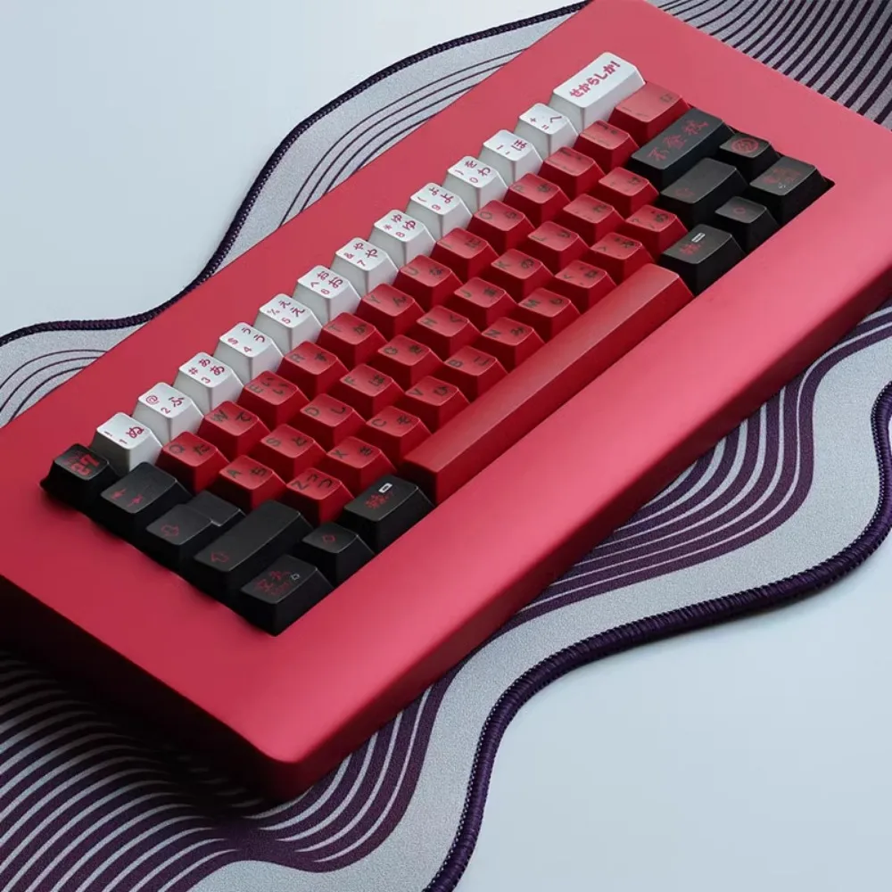 Tapa de teclado con tema NINA ISERI, 179 teclas PBT, personalizada, negra, roja, Anime, perfil de cereza, para teclado mecánico 68/75/80 - imagen 3