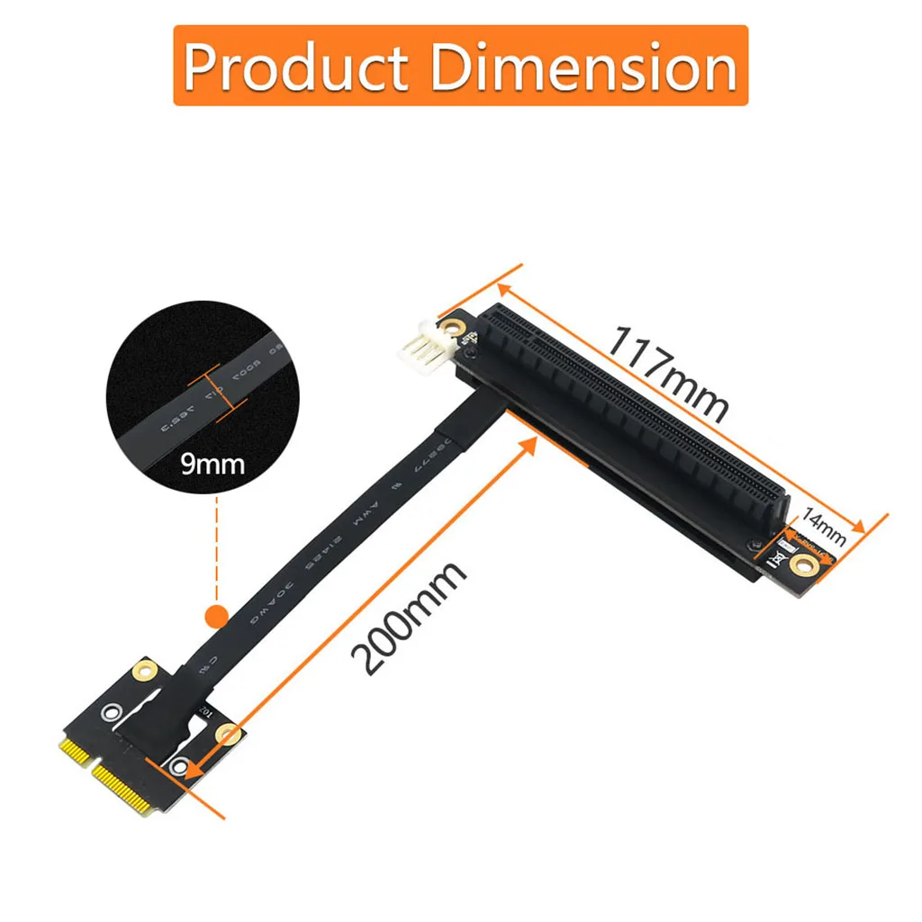 Cable Riser PCIe 270° – Extensor universal 1X 4X 8X 16X