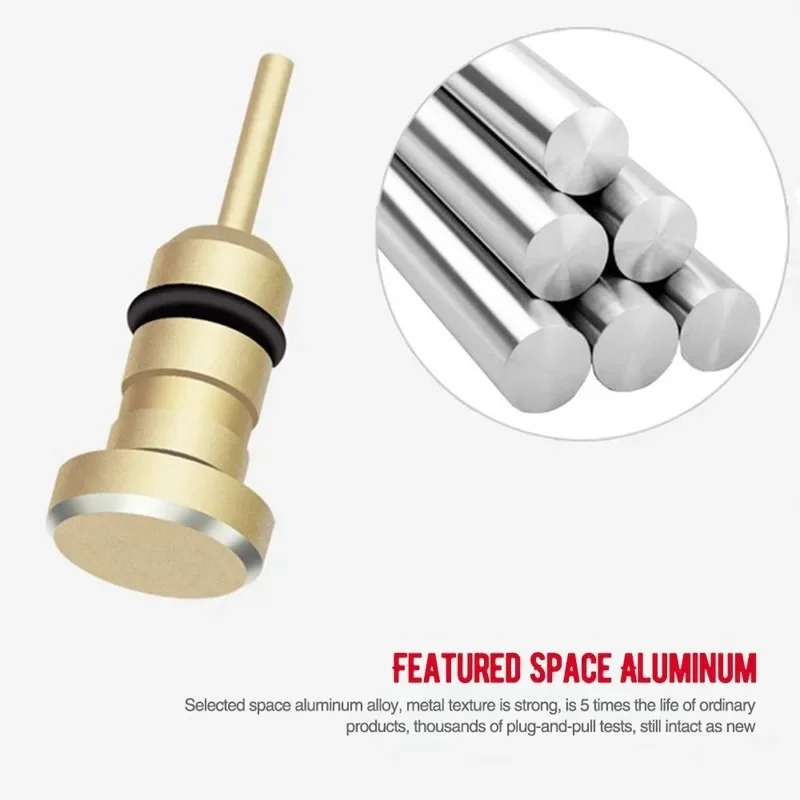 Juego de tapones antipolvo para teléfono tipo C de Metal, puerto USB tipo C y conector para auriculares de 3,5mm, enchufe antipolvo, Pin de tarjeta Sim para Samsung, Huawei y Xiaomi - imagen 4