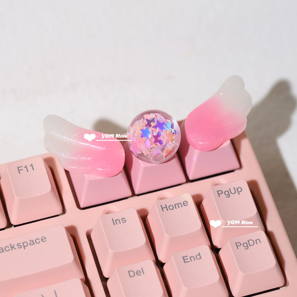 Teclas personalizadas con alas, bonitas teclas translúcidas para teclado mecánico, teclas R4, teclas de Color PBT, teclas de Anime - imagen 4