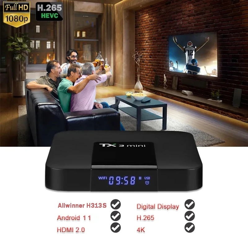 TX3 mini TV Box Smart Android 7.1 Allwinner H313 S 2G 16G 2.4G WiFi 4K H. 265 CAJA DE TV 1G 8G - imagen 2