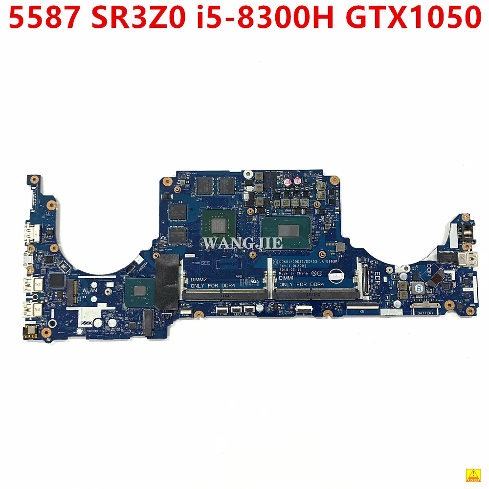 Placa base CN-0KTVPD 0KTVPD KTVPD para la placa base del ordenador portátil DELL 5587 LA-E993P con CPU SR3Z0 i5-8300H GTX1050
