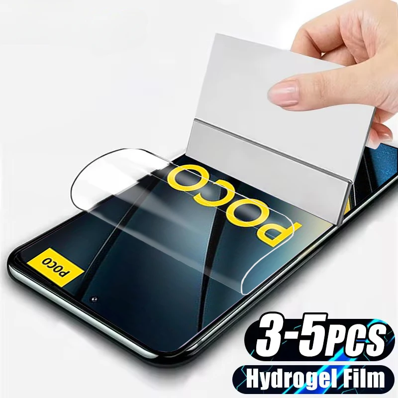 Película de hidrogel Flexible y suave para Xiaomi Poco F6 F5 F4 F3 GT M6 Plus, protectores de pantalla para Mi 14T 13T 12T 11T Pro, sin vidrio, 3-5 uds.