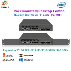 Gateway Firewall Aittact Mini 1U N100 – Servidor Seguridad Red RJ45 10G SFP WiFi