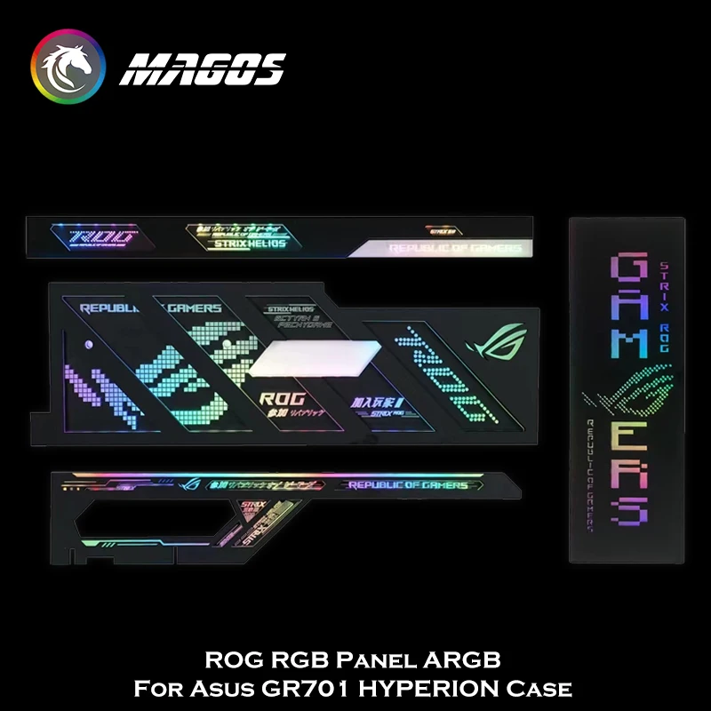 Panel ROG RGB ARGB para Asus GR701 HYPERION, carcasa acrílica UV, placas de iluminación para tumba, Kit de 4 Uds. - imagen 2