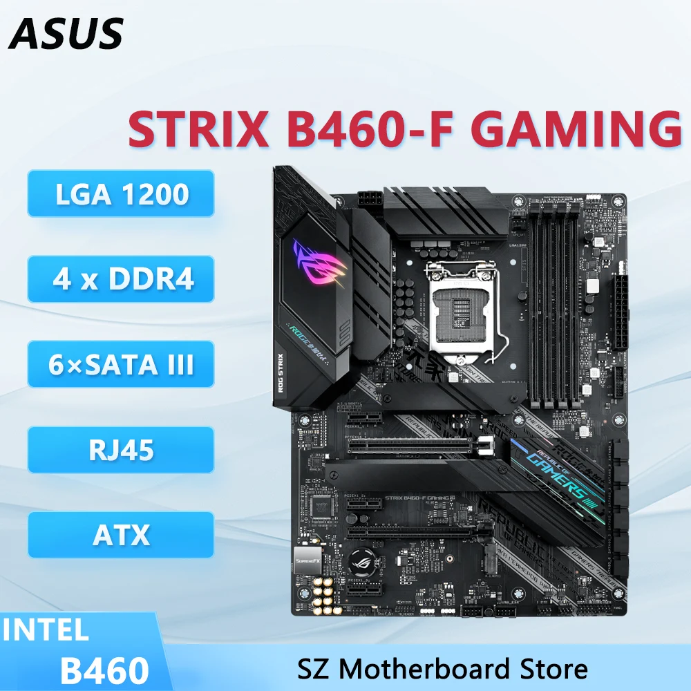 Placa base para juegos ASUS STRIX B460-F B460 placa mãe pc LGA 1200 CPU compatible con i5-10400 i7-10700F i9-10900 i3-10100 ram DDR4 M.2 Mi