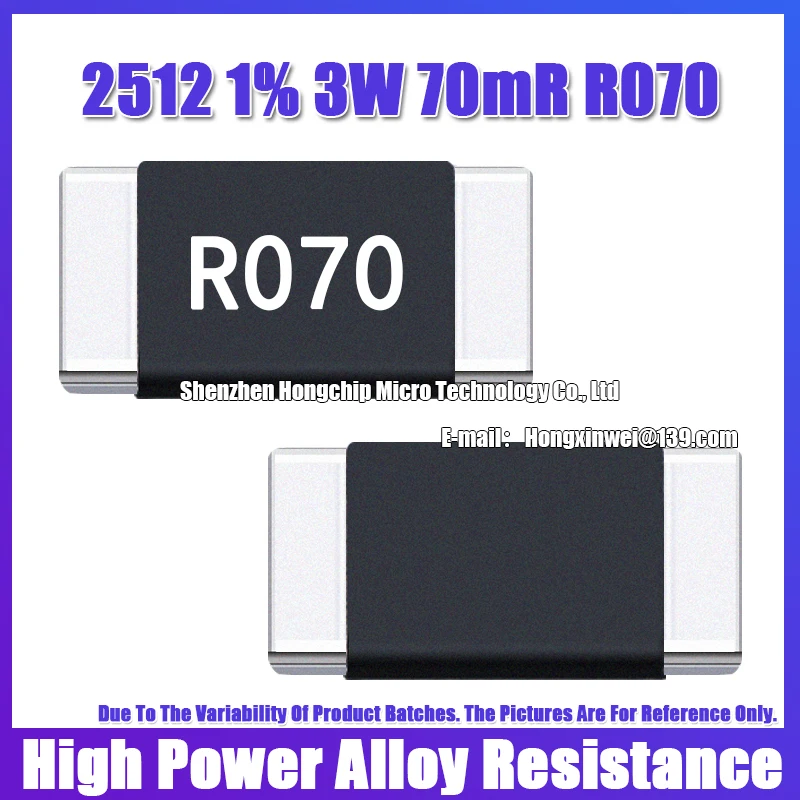 10 Uds 2512 1% 3W 70mR R070 resistencia de aleación 0,07 Ohms detección de corriente resistencia de alta potencia 6,4X3,2 MM -55 ~ + 170 ℃