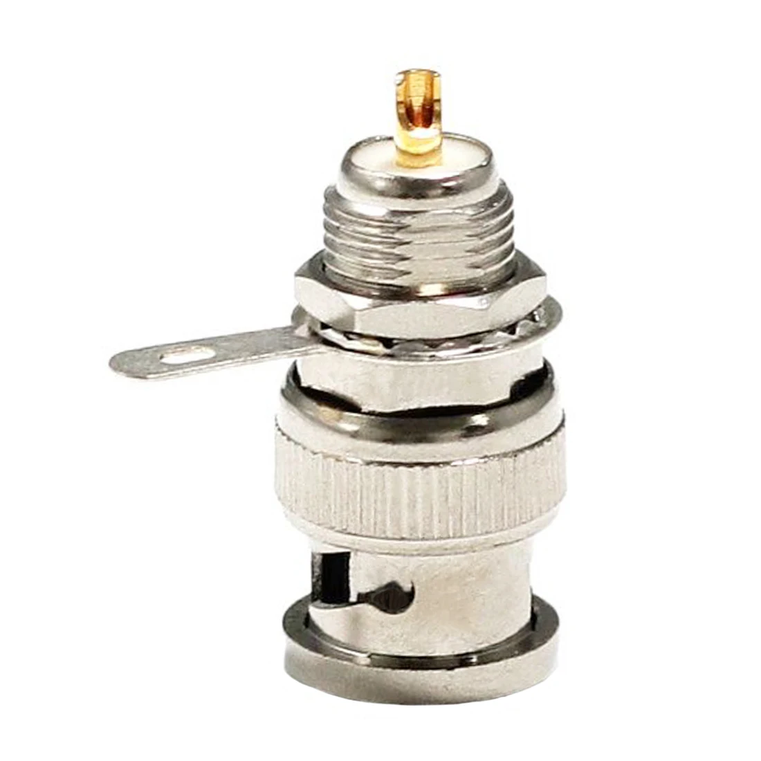 Enchufe macho BNC, conector coaxial RF recto con tuerca, taza de soldadura niquelada, precio al por mayor, 1 ud.