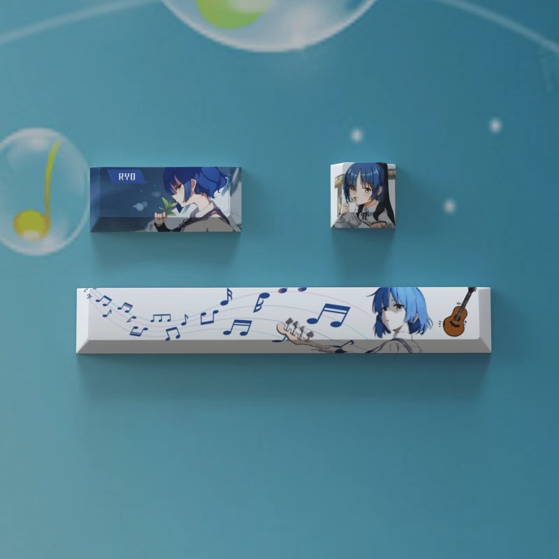 Juego de 3 teclas de teclas BOCCHI THE ROCK, barra espacial 6.25U ESC 2.25U, teclas de entrada, subcama de tinte PBT, teclas para juegos de Anime, perfil de cereza - imagen 5