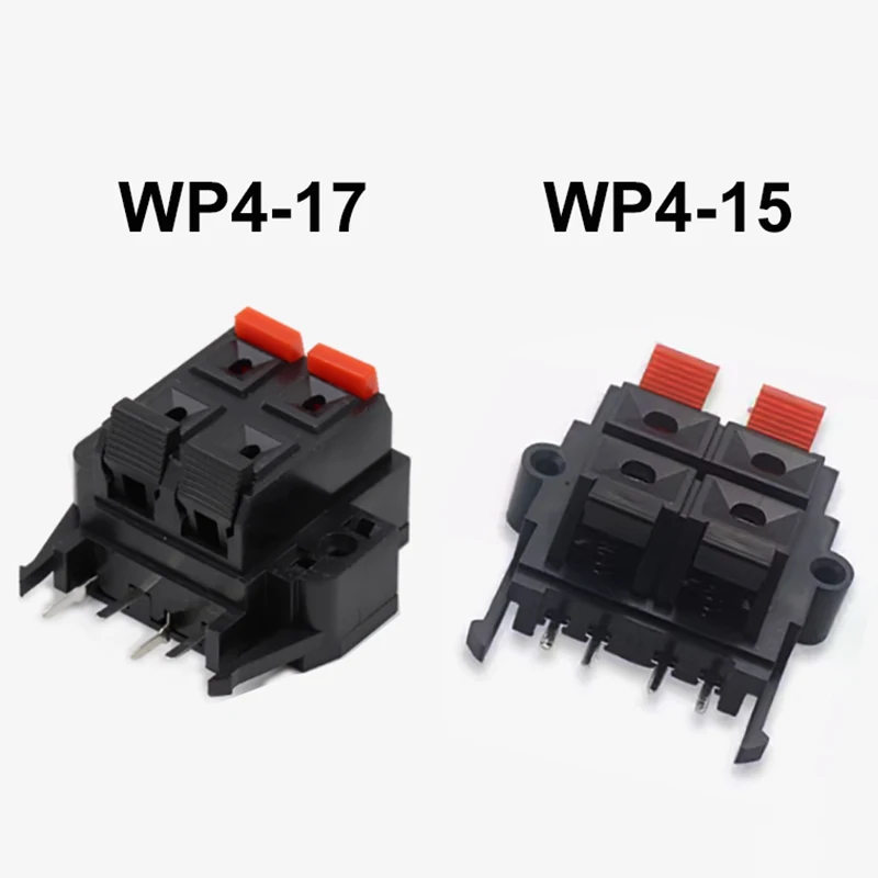 1 Uds WP doble fila 4 posiciones conector Audio bocina cable Jack Socket WP4-17 WP4-15 altavoz resorte Terminal interruptor Clip de prueba