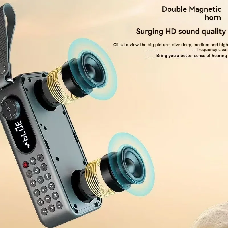 SANSUI F60 Altavoz Bluetooth inalámbrico reproductor RGB portátil para personas mayores Radio FM 3600mAh duración De la batería deportes al aire libre Caixa De Som - imagen 5