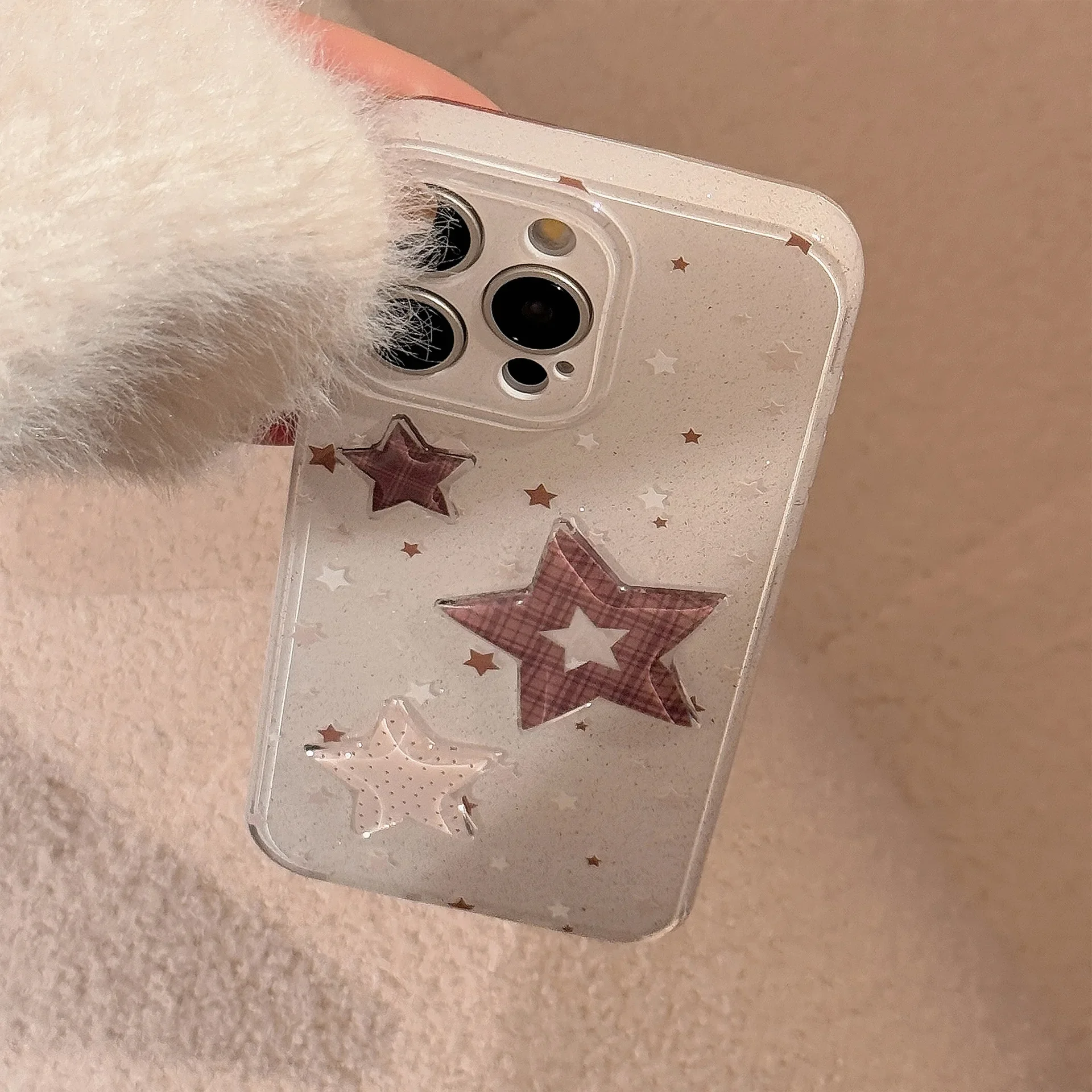 Funda de teléfono de lujo con purpurina y estrella blanca a prueba de golpes para iPhone 16, 15, 14, 13, 12, 11 Pro Max Plus, funda delgada 3D - imagen 5