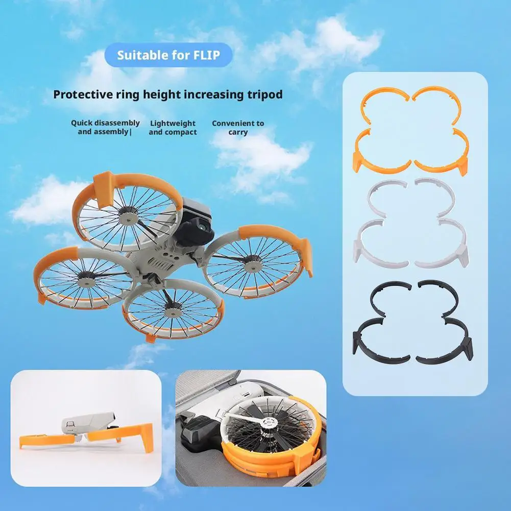 Para DJI FLIP anticolisión con trípode de altura accesorios de cubierta protectora anticaída y antiarañazos integrados