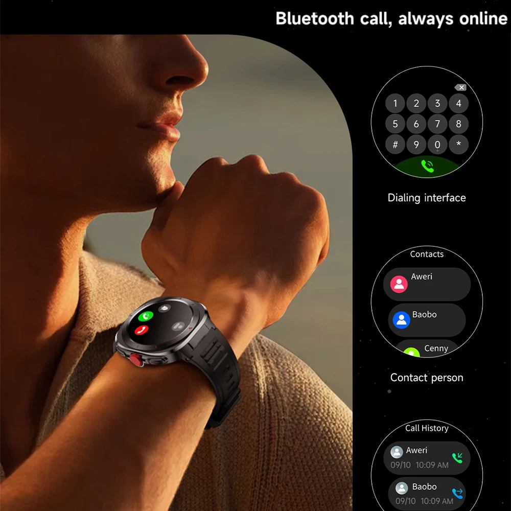 2025 relojes deportivos inteligentes para la salud, frecuencia cardíaca, brújula para exteriores, llamada de diente azul, reloj inteligente resistente al agua 1ATM, pulsera con asistente de voz - imagen 4