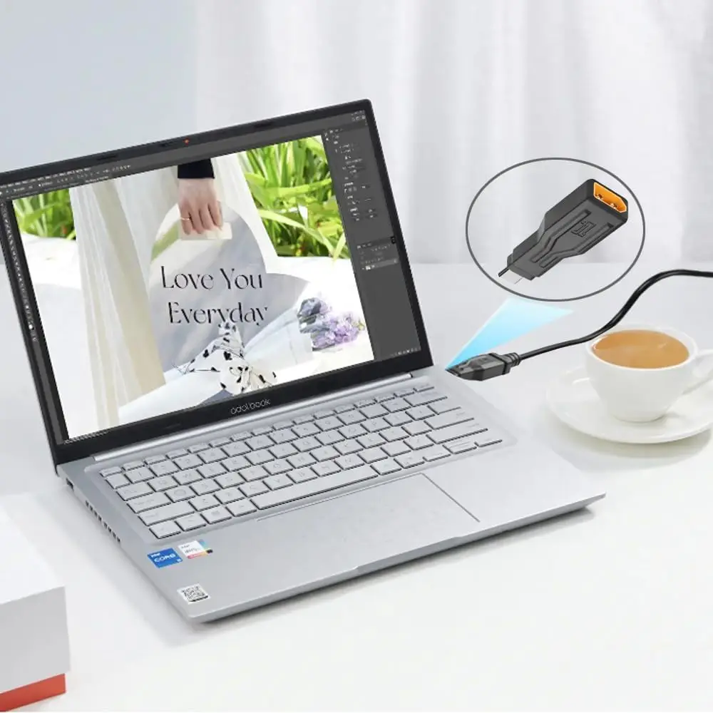 XT60 Power to USB C Adapter Energy Storage XT60 Male to Type-C Male 5V 9V 20V Charging Connector for Laptops LED Robot Vacuum - imagen 5