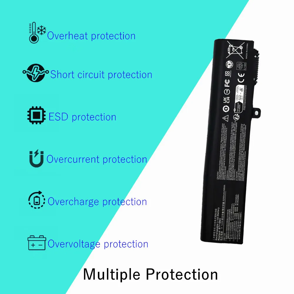 Batería del ordenador portátil para MSI GE62 MS-16J5L MS-16J4 GE72 GP62 MS-16J3 MS-16J6 MS-16J2 MS-1792 MS-1795 GP72 GL62 GL72 PE60 PE70 BTY-M6H - imagen 5